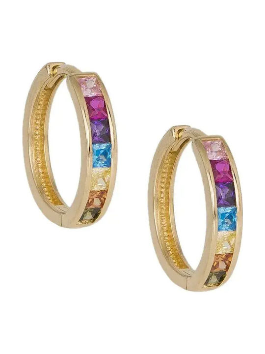 Обици от Злато 14K с Камъни