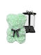 Floral Teddy Bear Foam Roses 25 Cm Hand-decorated Gift Box Light Green