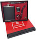 Men's Gift Set Vlv 4 Pieces Including Flask Pipe Pen Glass Black