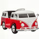 VW T1 Campingbus Едноместен с Дистанционно Управление Лицензиран 12 Волта Червен за 3+ Години