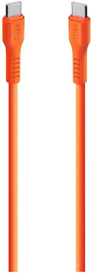 TTEC USB 2.0 Cable USB-C male - USB-C 60W PD Πορτοκαλί 1.2m