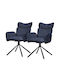 Stühle Speisesaal Blau 2Stück 63x68x89cm