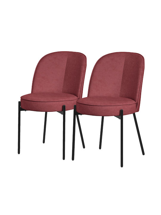 Ess- und Küchenstühle mit Stoffbezug Rote 2 Stück 50x63cm