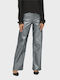 Juicy Damen Hoch tailliert Stoff Hose Gray