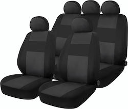 Kaver Set De Huse Pentru Scaune 9 Bucăți Poliester Negre SEATALL1 Kaver Set De Huse Pentru Scaune 9 Bucăți Poliester Negre SEATALL1