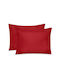 Cotton Box Tonne Pillowcase Set with Envelope Cover Red 50x80cm.