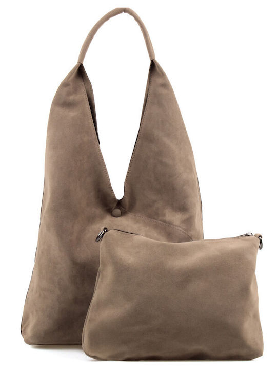 Silia D Set Women's Hobo Bag Suede Taupe