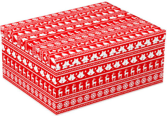 Κουτί Συσκευασίας Χάρτινο Xmas Κόκκινο-λευκό 21x14.5x8.5εκ Δωρόσημο 17159-3