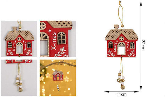 Weihnachtsbaumschmuck Holz Kremasto Dekoratives Hütte – 22×11 cm
