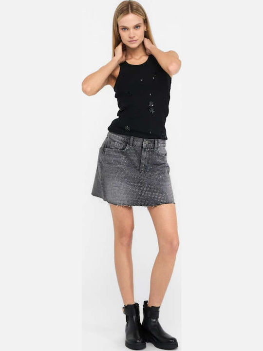Τζιν Ψηλόμεση Mini Φούστα Denim