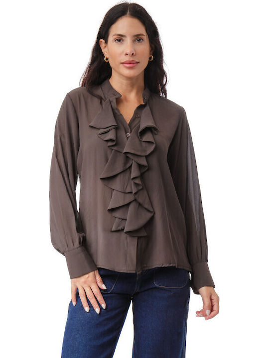 Silia D Women's Long Sleeve Shirt Brown