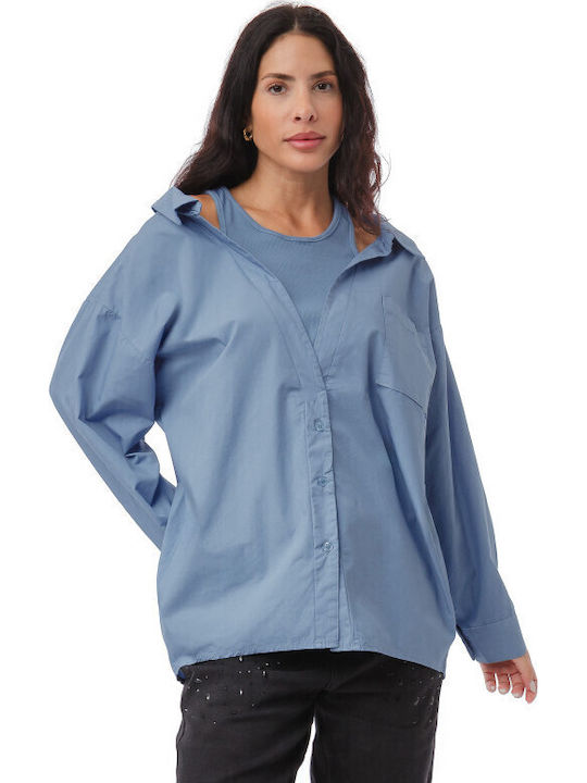 Silia D Women's Long Sleeve Shirt Blue Raff