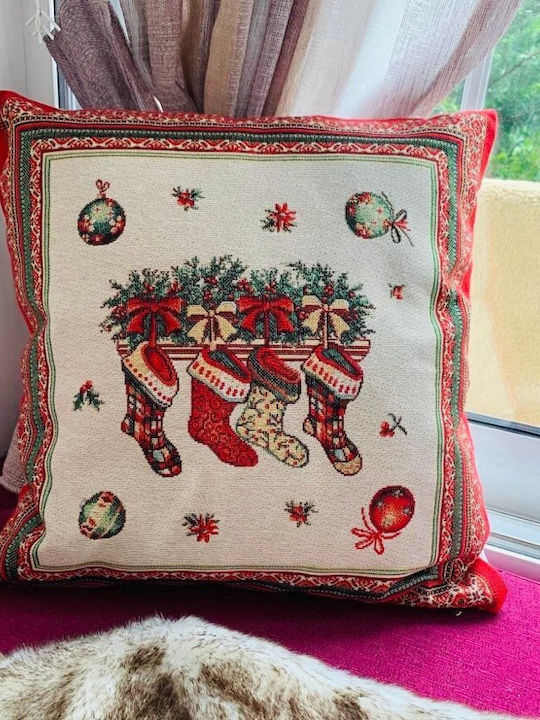 Decotelia Weihnachtsdekorative Kissen Kopfkissenbezug 50x50 Strümpfe