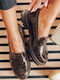 Patent Leather Women's Loafers in Brown Color