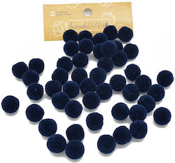 Pom Pom 15mm 10Stücke Monochrom Blau