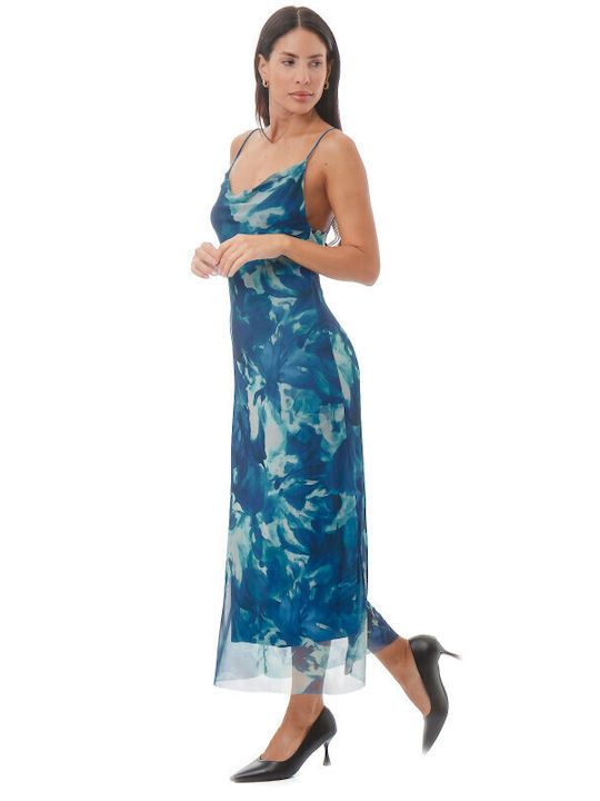 Silia D Sommer Midi Abendkleid Blau