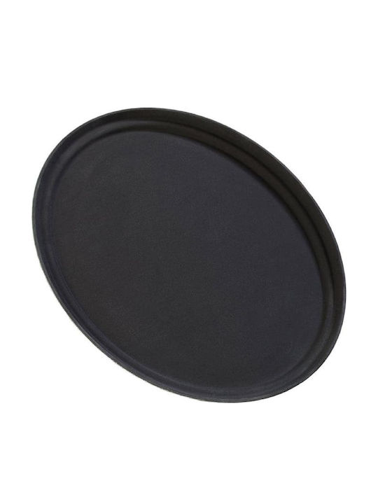 Yuk Oval Serving Tray Non-slip in Black Color 74x61cm 2900PT 1pcs