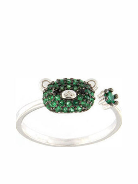 Ios Silver Opening Kids Ring with Stone RGPA1004 Ios Silver Opening Kids Ring with Stone RGPA1004