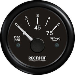 Όργανο Πίεσης Λαδιού 0/5 Bar & 0/10 Bar 10-184ºc Ø Διαμέτρου 51mm Μαύρο 0/5 Bar