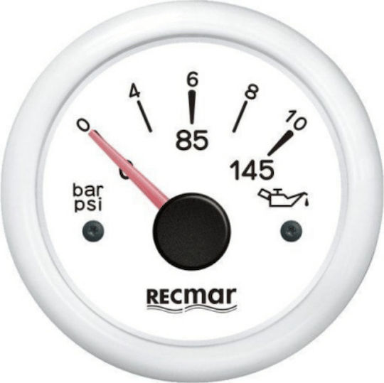 Oil Pressure Gauge 0/5 Bar & 0/10 Bar 10-184ºc Ø Diameter 51mm White 0/10 Bar
