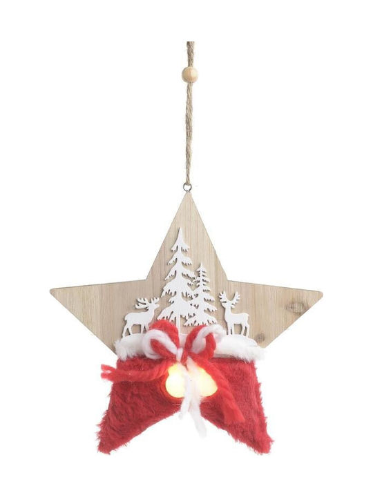 Inart Plastic Illuminated Christmas Decorative Star 18x1x19cm