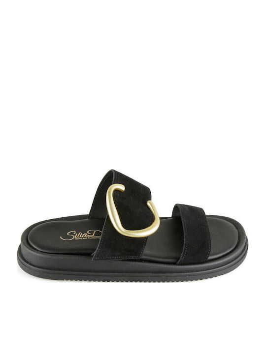 Silia D Deri Damen Flache Sandalen Schwarz