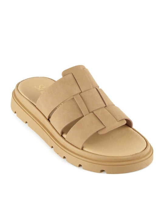 Silia D Δερμάτινα Γυναικεία Σανδάλια Flatforms ...
