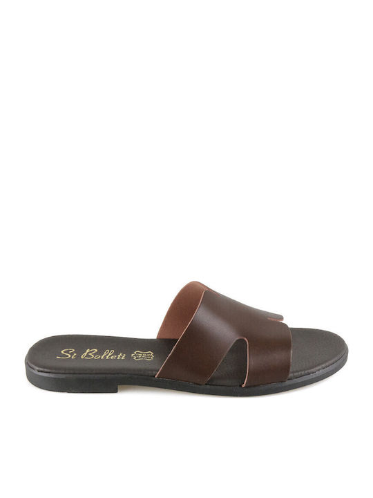 Silia D Leather Women's Flat Sandals in Brown C...