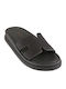 Leather Women's Flat Sandals Flatforms in Black Color