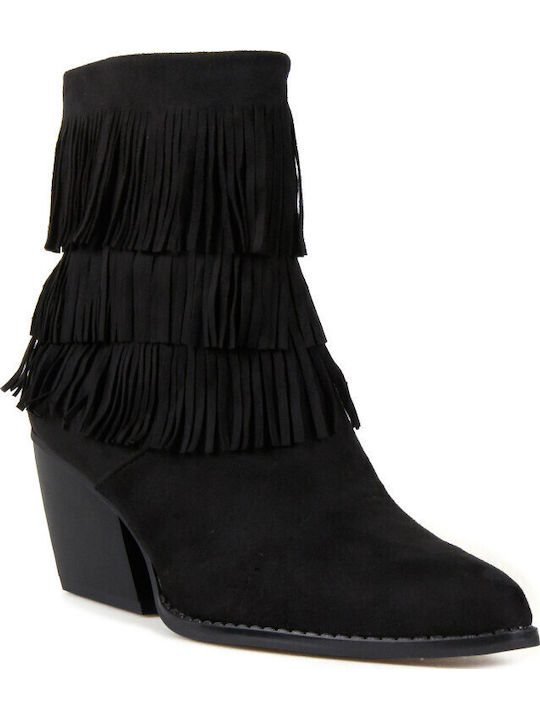 Suede Women's Cowboy Boots Black