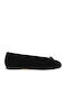 Leder Damen Ballerinas Schwarze