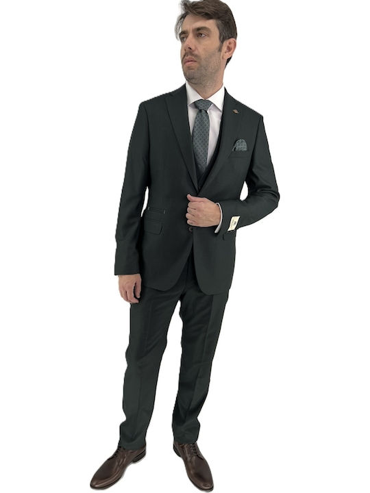Costum Bărbați Cu vestă Green