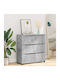 Comoda pentru Dormitor cu 3 sertare Gri 80x31x81buc
