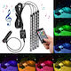 Lumina Led RGB Interior Auto cu Senzor de Sunet 4 Benzi Adezive 12 V Telecomandă IR
