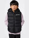 Kids Quilted Sleeveless Jacket with Hood Black