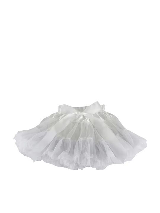 Kids Tulle Tulle White Skirt