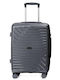 Nautica Medium Travel Suitcase Hard Gray with 4 Wheels Height 65cm