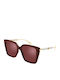 Gucci Feminini Ochelari de soare cu Burgundy Cadru și Burgundy Lentilă GG1967S 004