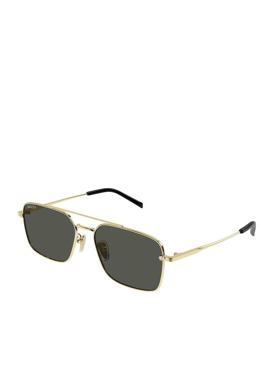 Gucci Unisex Sunglasses with Silver Metal Frame and Red Mirror