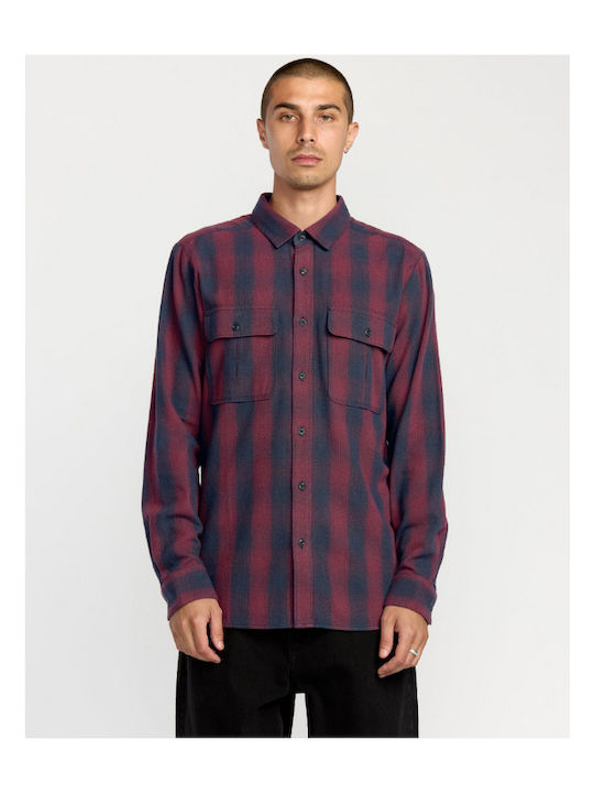 Shadowstone Langärmlig Flanell Hemd Geprüft Navy