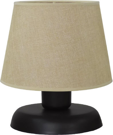 Heronia Table Lamp for Socket E27 with Beige Shade and Black Base