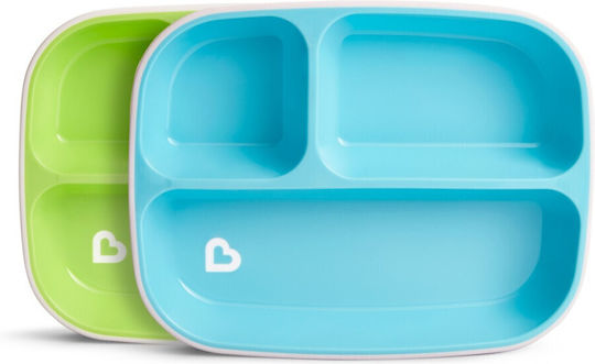 Munchkin Baby Food Plate Splash made of Plastic Multicolour Blue-Green Pastel 2pcs
