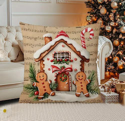 By Queen Limited Festive Edition Μαξιλαροθήκη Gingerbread House Μουσικό Φόντο 45x45εκ By Queen Limited Festive Edition Μαξιλαροθήκη Gingerbread House Μουσικό Φόντο 45x45εκ