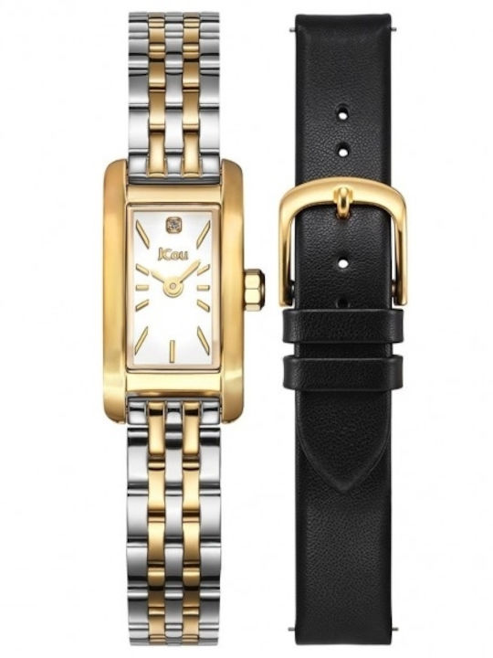 Jcou Women's Watch 15.2mm Battery with Black Metal Bracelet