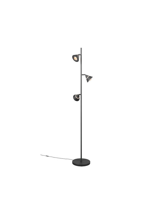 Trio Lighting Romeo Floor Lamp H150xW25cm. Black