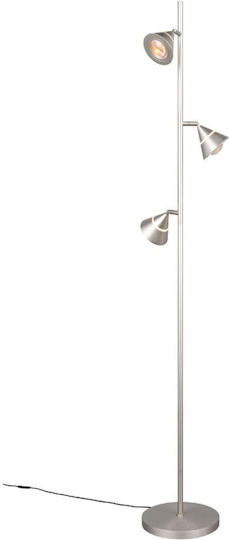Trio Lighting Romeo Floor Lamp H150xW25cm. Gray