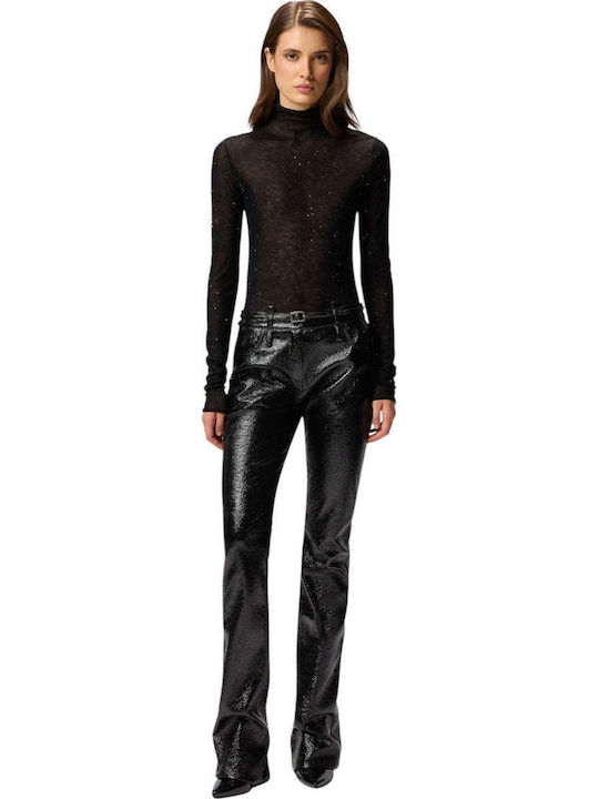 Pinko Vinyl Rocio Women's Fabric Trousers Black Pinko Vinyl Rocio Women's Fabric Trousers Black