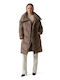 Damen Puffer Jacken für Winter Beige