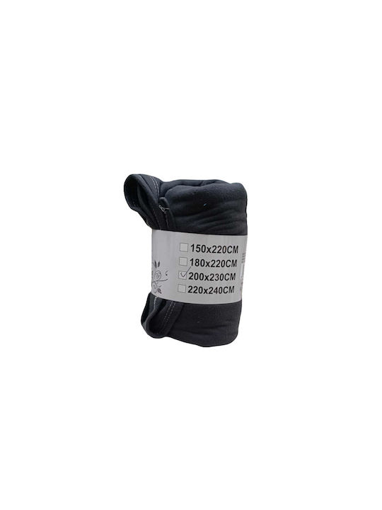 Marwa Κουβέρτα Fleece Διπλή 200x230εκ. Σκούρο Γκρί