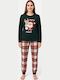 Little Unicorn Winter Damen Pyjama-Set Green